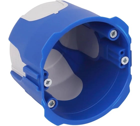 Изображение товара Установочная двухкомпонентная коробка Рувинил ТУСО с пластиковыми лапками безгалогенная для бетонных и гипсокартонных стен D72 мм H65 мм 180 штук 10179