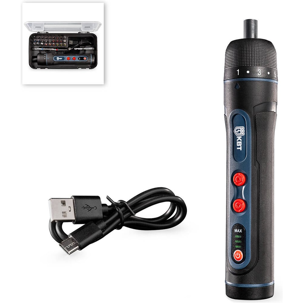 Изображение товара Аккумуляторная отвертка КВТ SD-4-5 серия ПРОФИ профессиональный инструмент