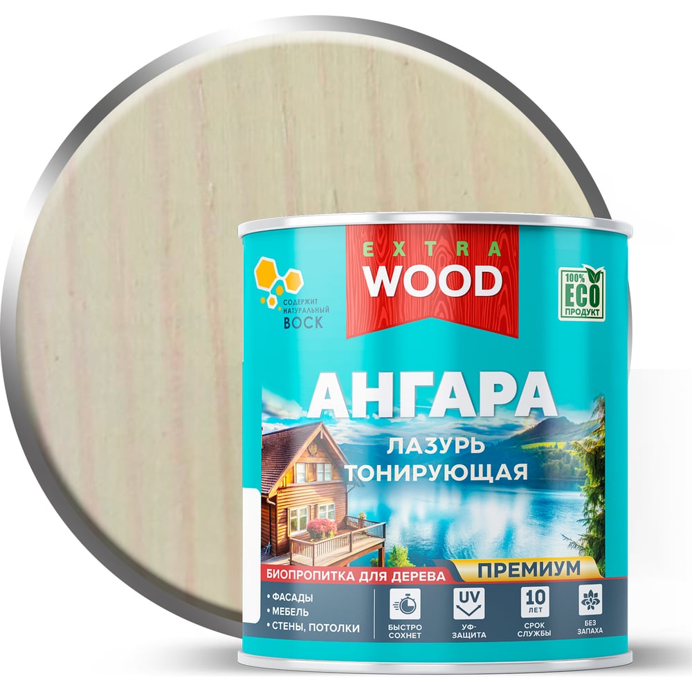 Изображение товара Лазурь акриловая для дерева Ангара ясень 0. 9 л от FARBITEX - тонирующая и защитная