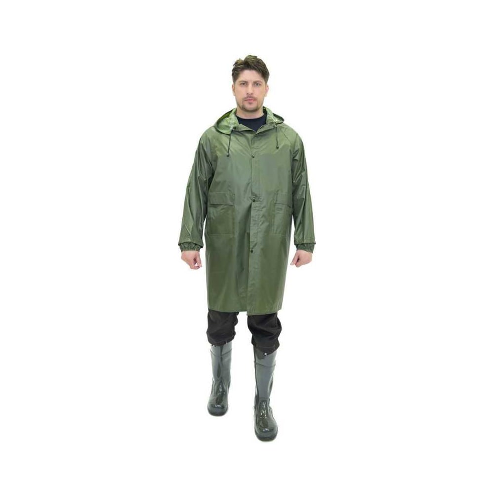 Изображение товара Плащ влагозащитный Прабо нейлон с ПВХ зеленый размер 48-50