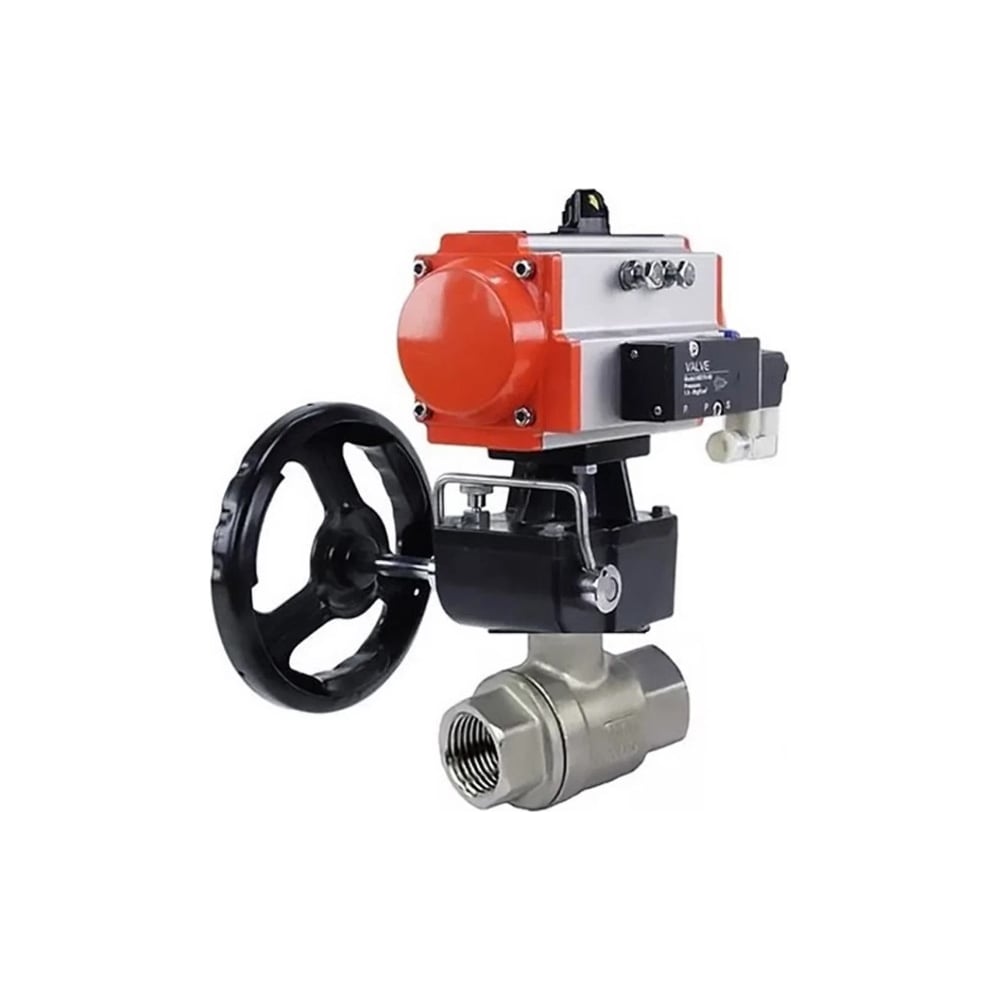 Изображение товара Кран шаровой DN.ru КШМП.316.230-ISO Ду100 Ру40 с пневмоприводом и разборной конструкцией