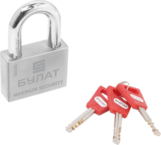 Изображение товара Навесной замок БУЛАТ ВС 3-С60 НС (нержавеющая сталь; 12 мм) 13991