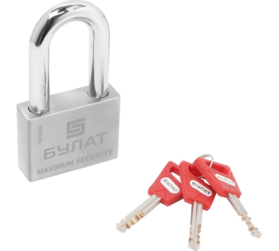 Изображение товара Навесной замок БУЛАТ ВС 3-С60-01 НС (нержавеющая сталь; 12 мм) 13992