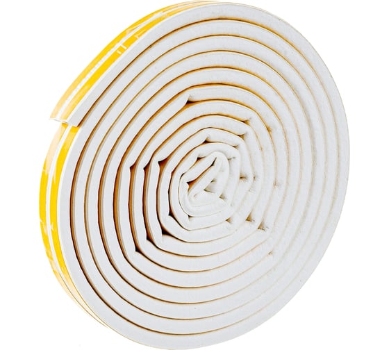 Изображение товара Самоклеящийся резиновый уплотнитель SDM тип D, 9 мм х 7 мм, белый, 6 м 4749