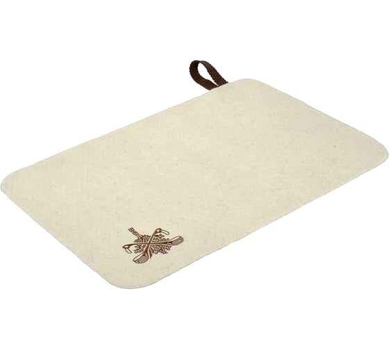 Изображение товара Коврик Банные Штучки белый с вышитым логотипом, войлок 100% 41416