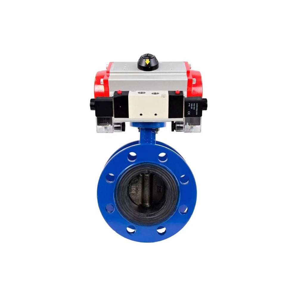 Изображение товара Затвор дисковый DN.ru GGG40-304-EPDM-2W-F-H Ду125 Ру16 с пневмоприводом