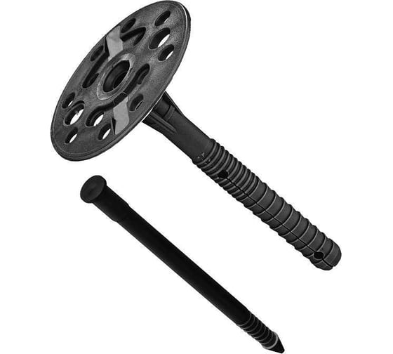 Изображение товара Дюбель для теплоизоляции Tech-Krep с пластиковым гвоздём чёрный ( IZO)10х90 (100 шт) - пакет ECOPLAST 155826