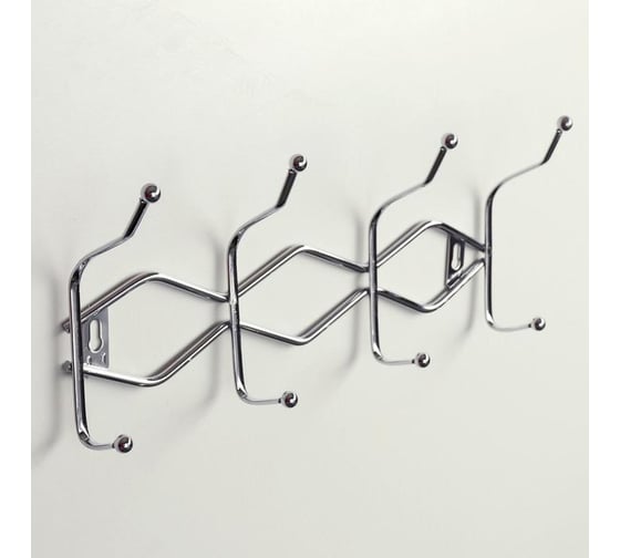 Изображение товара Вешалка Доляна Волна на 4 двойных крючка 39.5х14х5 см цвет хром 4087683