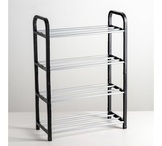 Изображение товара Полка для обуви Доляна 4 яруса 42х19х60 см цвет черный 139018