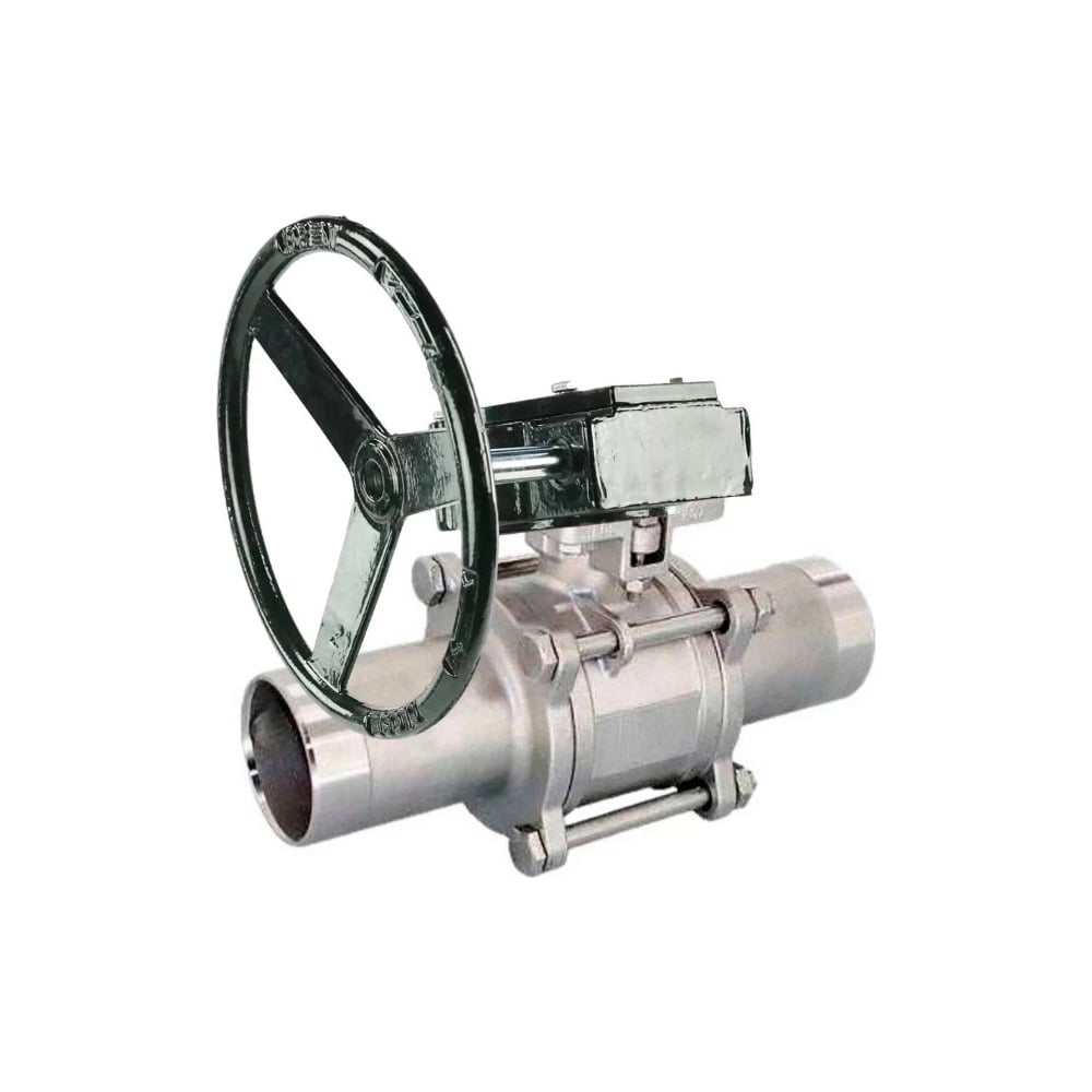 Изображение товара Кран шаровой DN.ru 316-316-PTFE-W-ISO-H Ду80 Ру25 с редуктором RDN-4