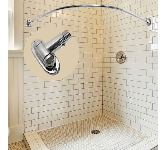 Изображение товара Карниз для ванной угловой GoGo Lux 160х105 П1 усиленный полукруг Дуга АС160-105 П1