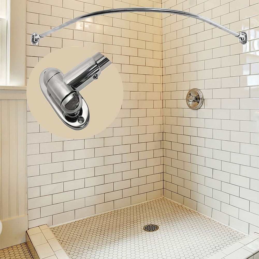 Изображение товара Карниз для ванной угловой GoGo Lux 160х100 П1 усиленный из нержавеющей стали