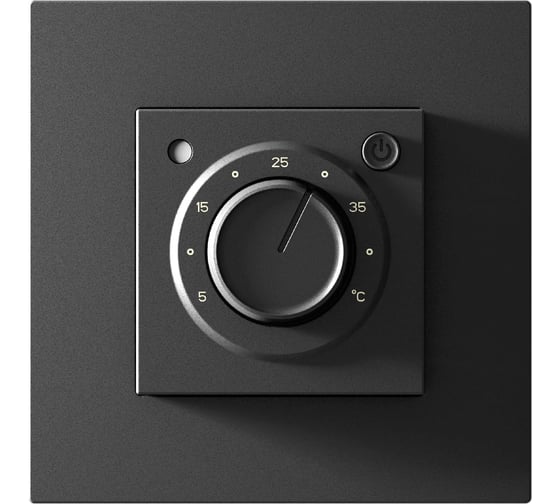 Изображение товара Терморегулятор Grand Meyer черный silk touch (совместим с Schneider Unica, Schneider Atlas) MST-9n