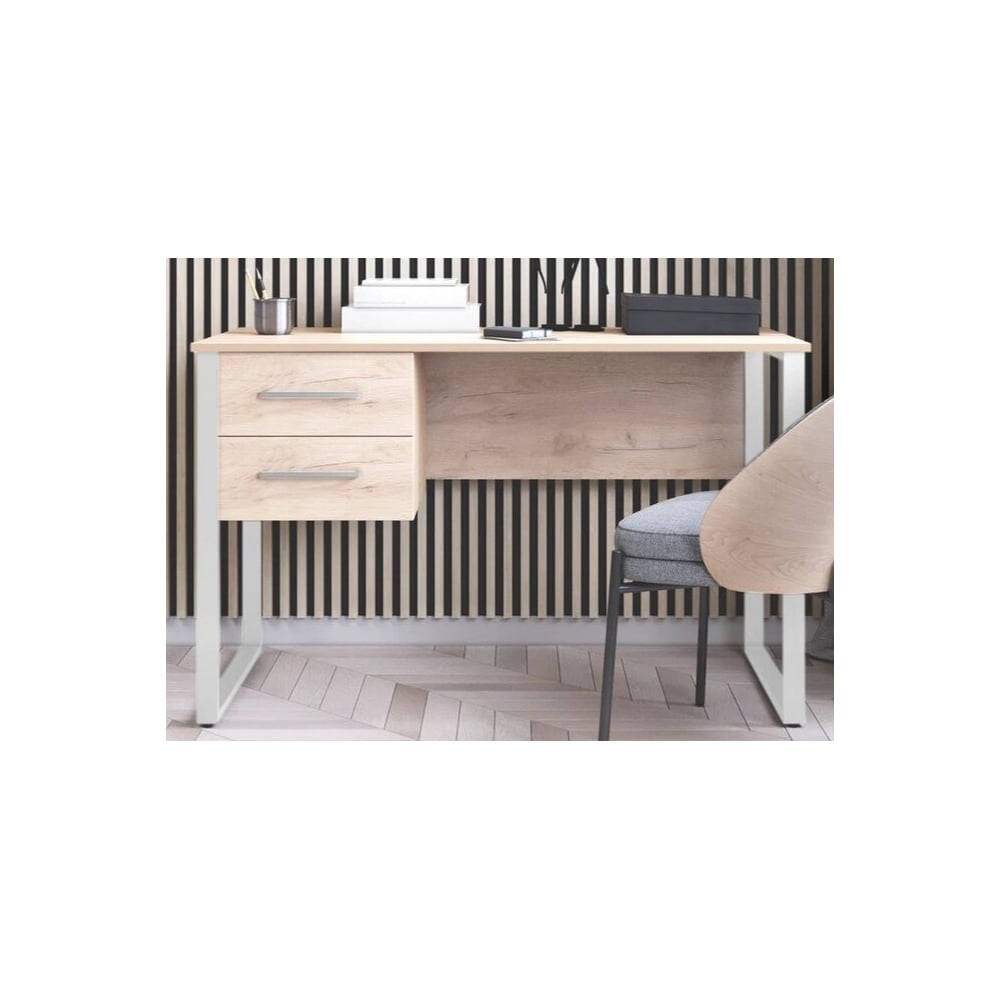 Изображение товара Компьютерный стол Альянс мебель с 2 ящиками 1400х700х750 дуб крафт золотой/белый