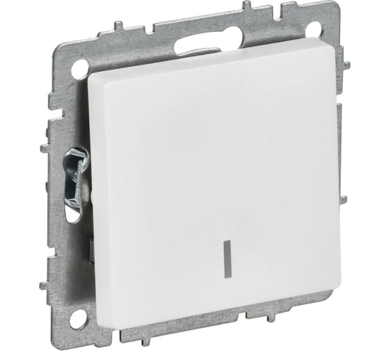 Изображение товара Выключатель 1-клавишный проходной с индикацией IEK BRITE 10А ВС10-1-7-БрАБ арктический белый BR-V12-1-10-K91