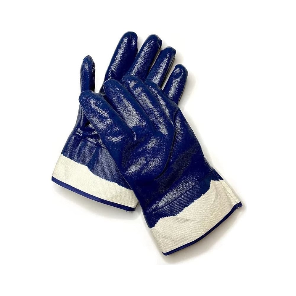 Изображение товара Нитриловые синие перчатки Monolit обливные с манжетой 12 пар