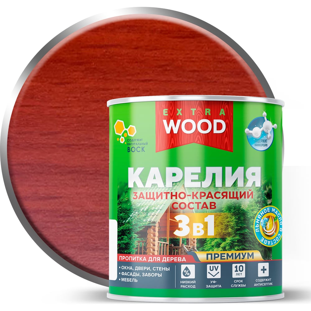 Изображение товара Защитно-красящий состав Farbitex 3в1 для древесины каштан 0.75 л