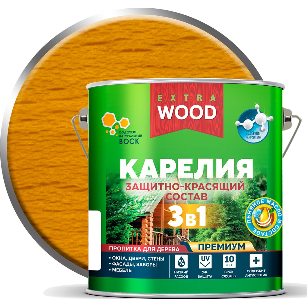 Изображение товара Защитно-красящий состав Farbitex 3в1 для древесины Карелия 2.7 л