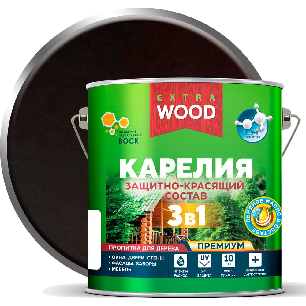 Изображение товара Farbitex 3в1 защитно-декоративная пропитка для дерева 2.7л палисандр