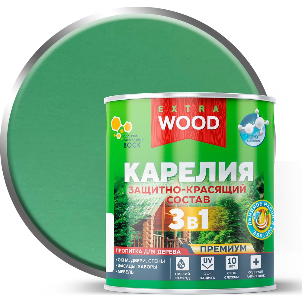 Изображение товара Защитно-красящий состав Farbitex 3в1 для древесины олива Карелия 0.75 л