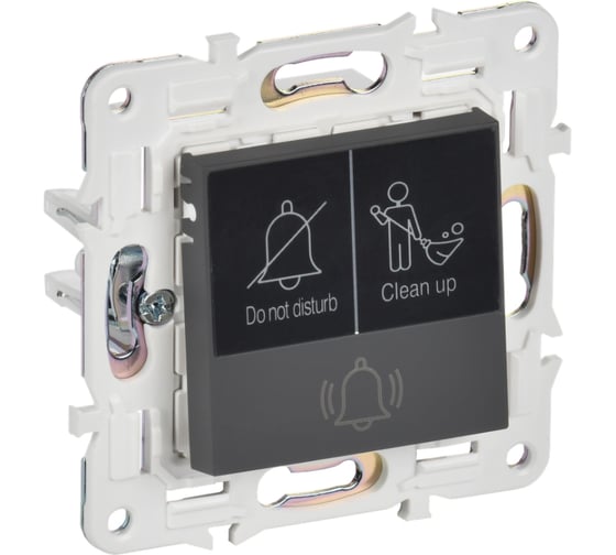 Изображение товара Кнопка звонка с индикацией IEK SKANDY для отелей 10А SK-V17G графит SK-V14-2-10-K53