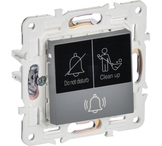 Изображение товара Кнопка звонка с индикацией IEK SKANDY для отелей 10А SK-V17Gr серый SK-V14-2-10-K03