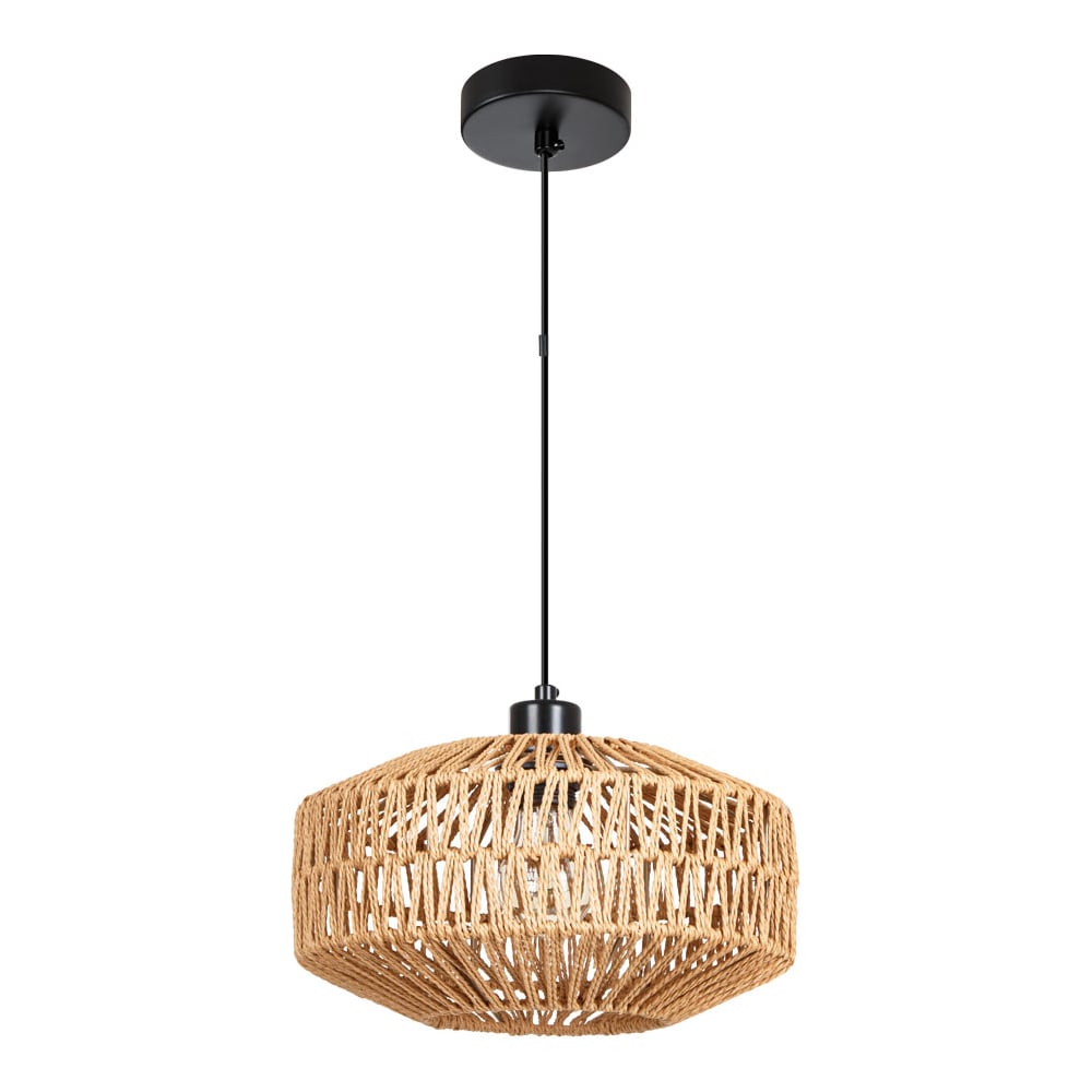 Изображение товара Подвесной светильник ARTE LAMP A7087SP-1BK дизайнерский эко стиль с джутовым плафоном