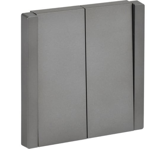 Изображение товара Выключатель 2-клавишный перекрестный IEK FORTE&PIANO 10А FP509 сталь FP-V23-0-10-1-K46