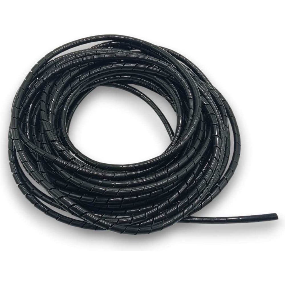 Изображение товара Пластиковая защитная спираль Д-6 мм, 10 метров, черная, полиэтилен