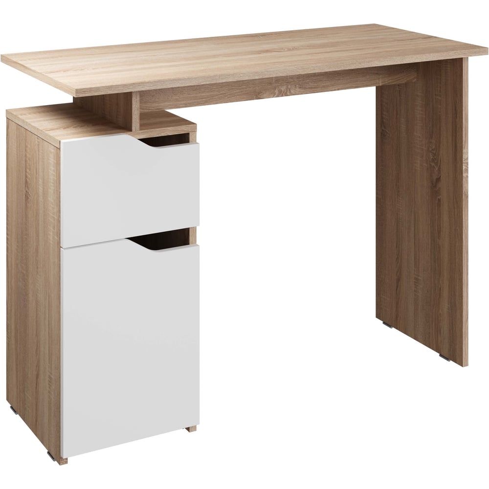 Изображение товара Стол письменный компьютерный с тумбой Атмосфера ЛАЙТ Дуб Сонома / Белый/ МК 00-00028289