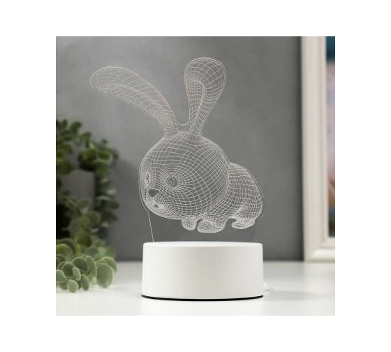 Изображение товара Светильник "Кролик" RISALUX LED RGB от сети 9,5х14х19 см 3590501