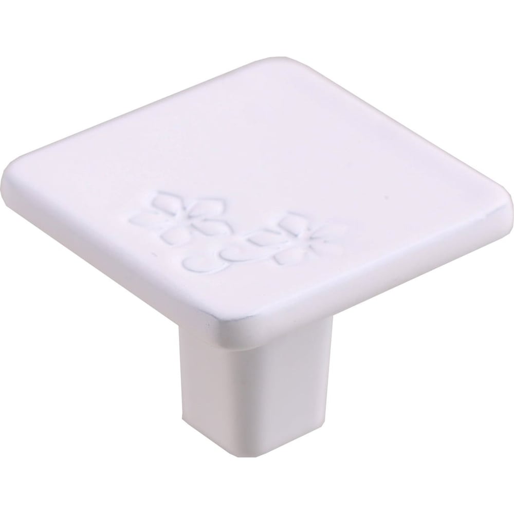 Изображение товара Ручка-кнопка Стройбат квадратная из алюминия белая 5 шт