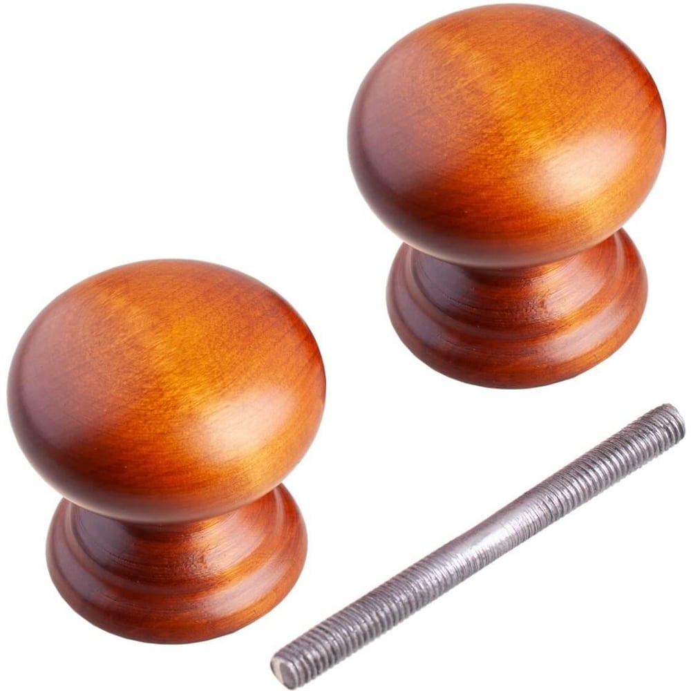 Изображение товара Ручка-кнопка банная Стройбат ЙО, дерево, лак мокко, 5 шт