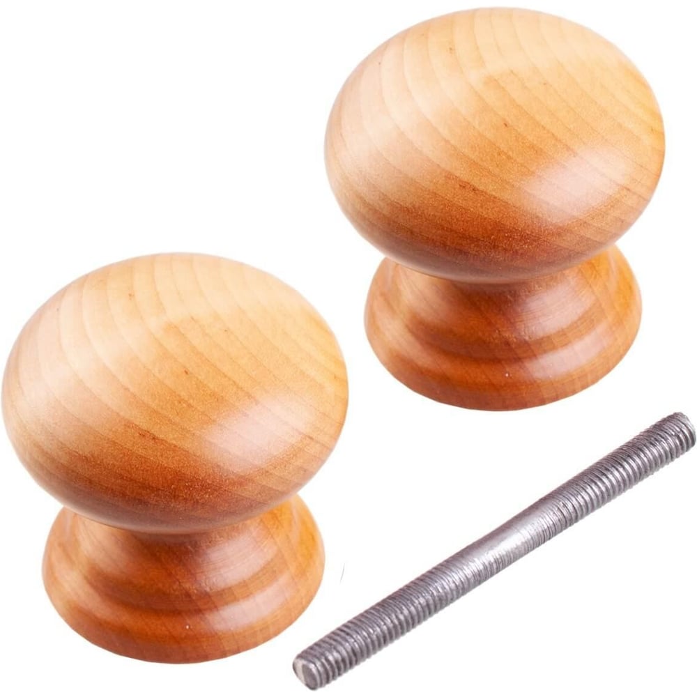 Изображение товара Ручка-кнопка банная Стройбат ЙО из дерева береза, 5 шт