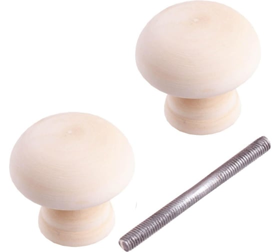 Изображение товара Ручка-кнопка банная Стройбат, дерево, без лака, 5шт 578170