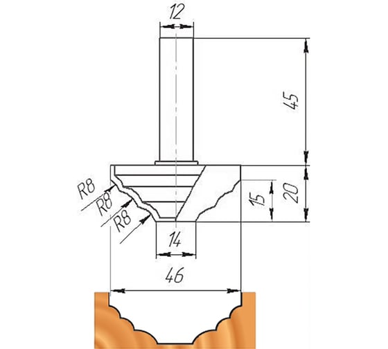 Изображение товара Фреза ФК 0480 МебельДрев 4627198885552
