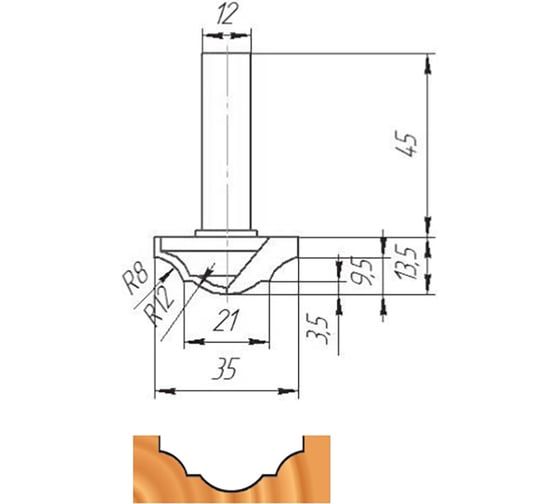 Изображение товара Фреза ФК 0130 МебельДрев 4627198884524