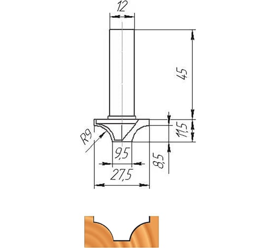 Изображение товара Фреза ФК 0401 МебельДрев 4627198885385