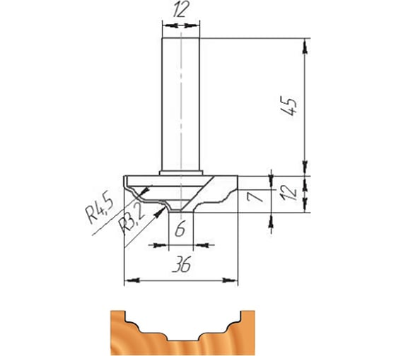 Изображение товара Фреза ФК 0206 МебельДрев 4627198884746