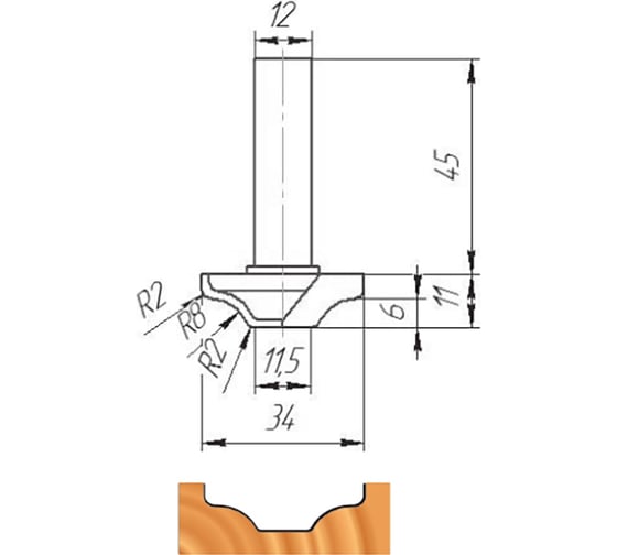 Изображение товара Фреза ФК 0334 МебельДрев 4627198885194