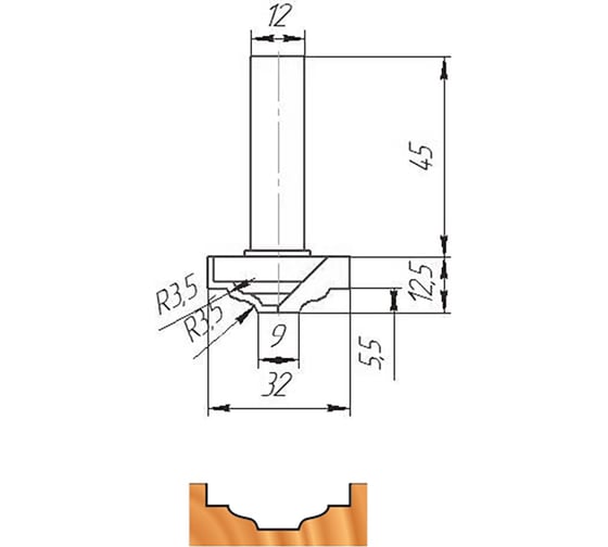 Изображение товара Фреза ФК 0203 МебельДрев 4627198884715