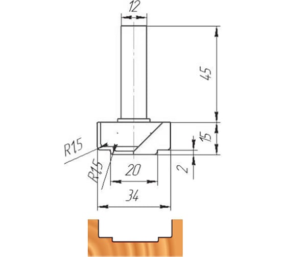Изображение товара Фреза ФК 0033 МебельДрев 4627198884340