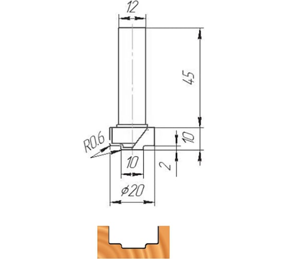 Изображение товара Фреза ФК 0120 МебельДрев 4627198884500