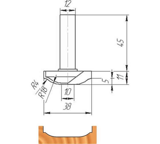 Изображение товара Фреза ФК 0510 МебельДрев 4627198885637