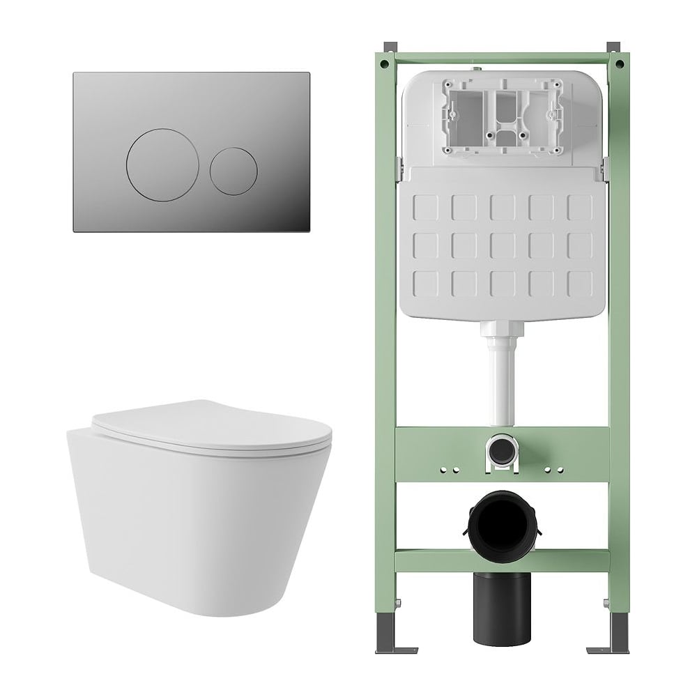 Изображение товара Комплект Alentori Инсталляция SITEMA Унитаз подвесной с панелью