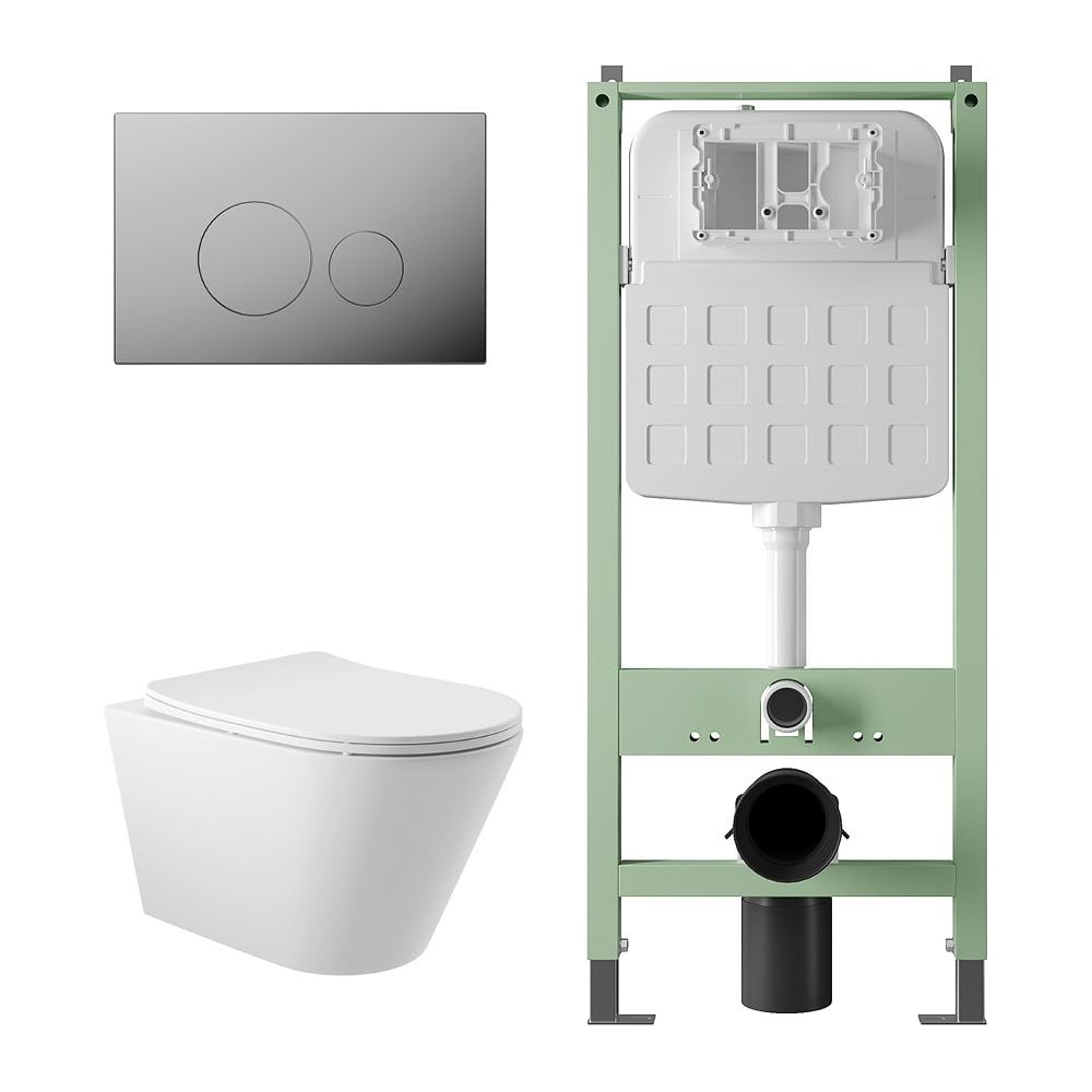 Изображение товара Комплект инсталляции SITEMA с унитазом и панелью смыва Alentori