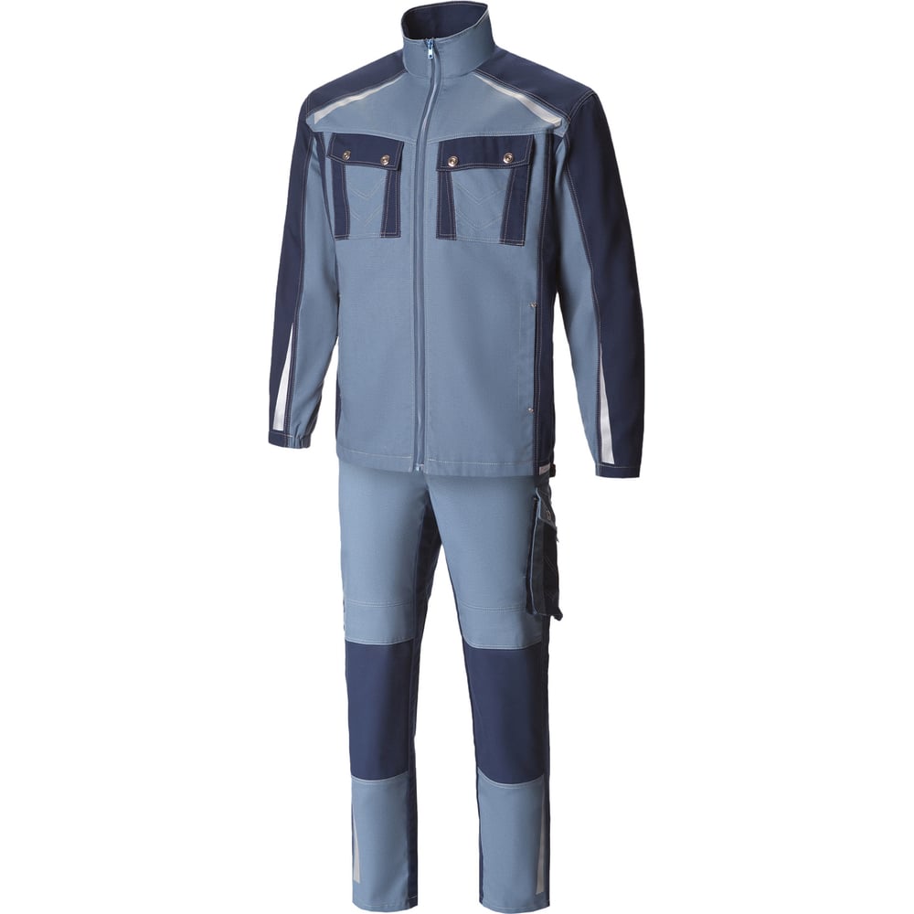 Изображение товара Костюм рабочий двойка TRIUMPH серо-синий мужской, влагозащитный, световозвращающий