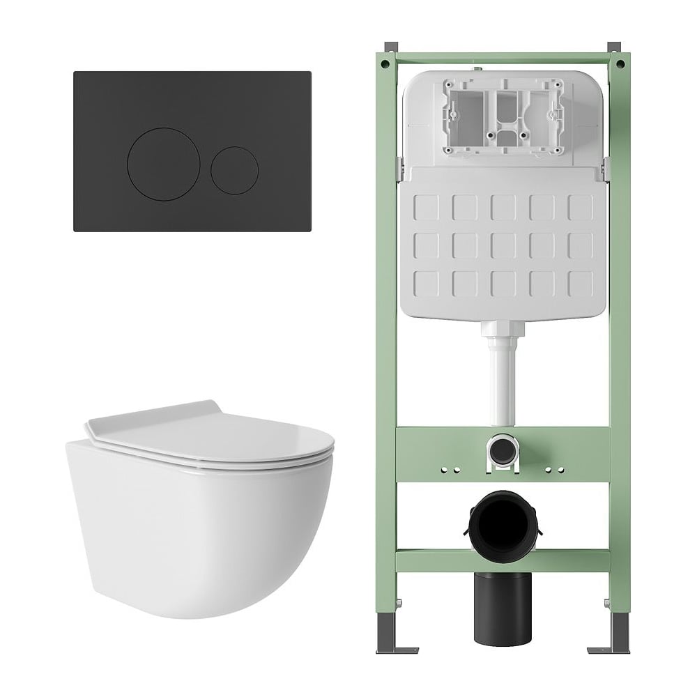 Изображение товара Комплект унитаза и панели смыва SITEMA ALentori современные белые дизайн