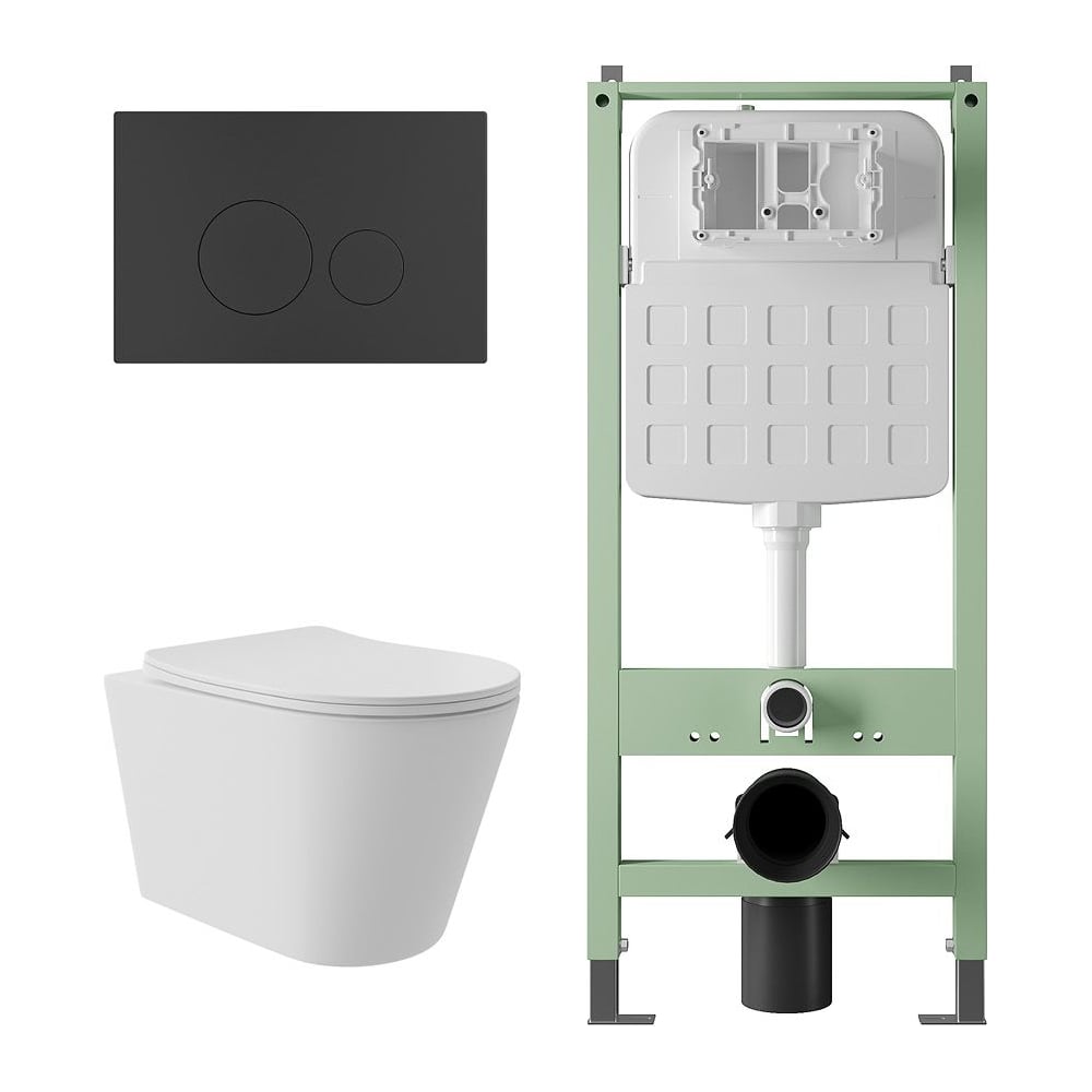 Изображение товара Комплект Alentori Инсталляция SITEMA с унитазом белого цвета