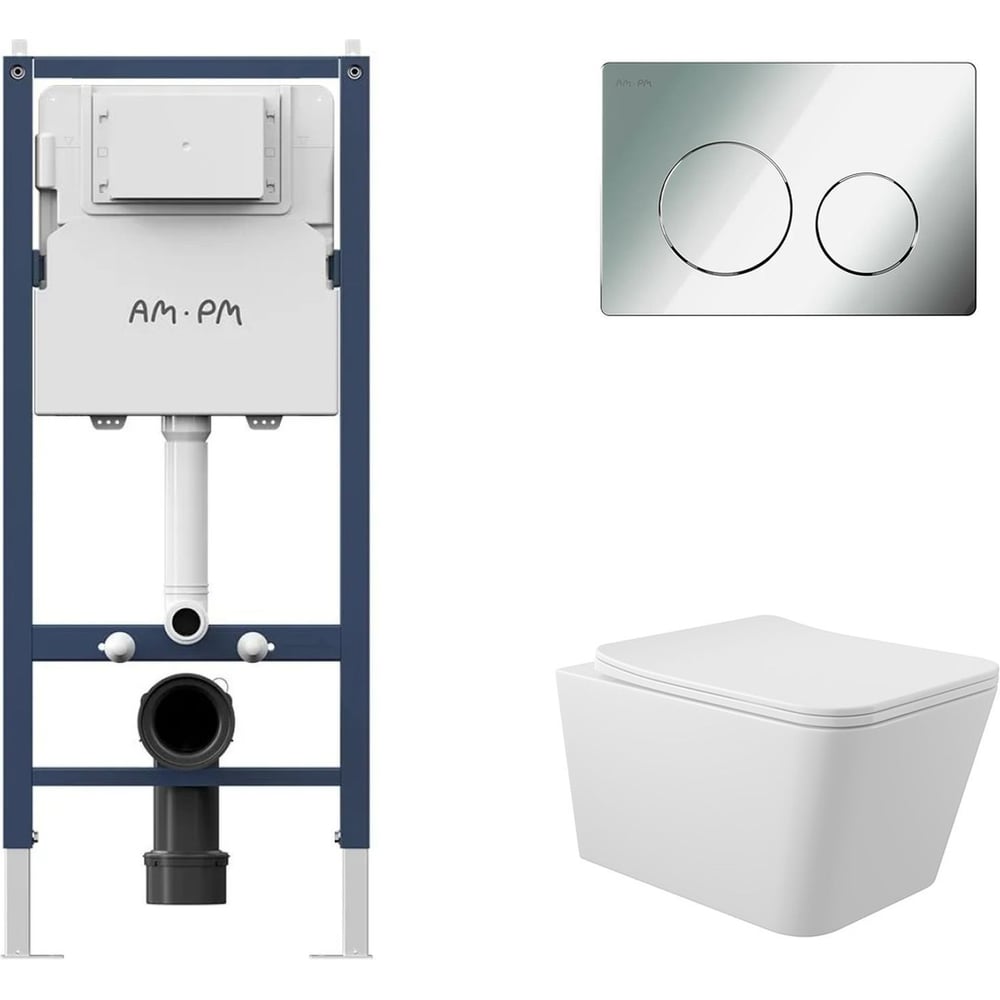 Изображение товара Комплект AM.PM I012709.0151 PrimeFit для подвесного унитаза с клавишей
